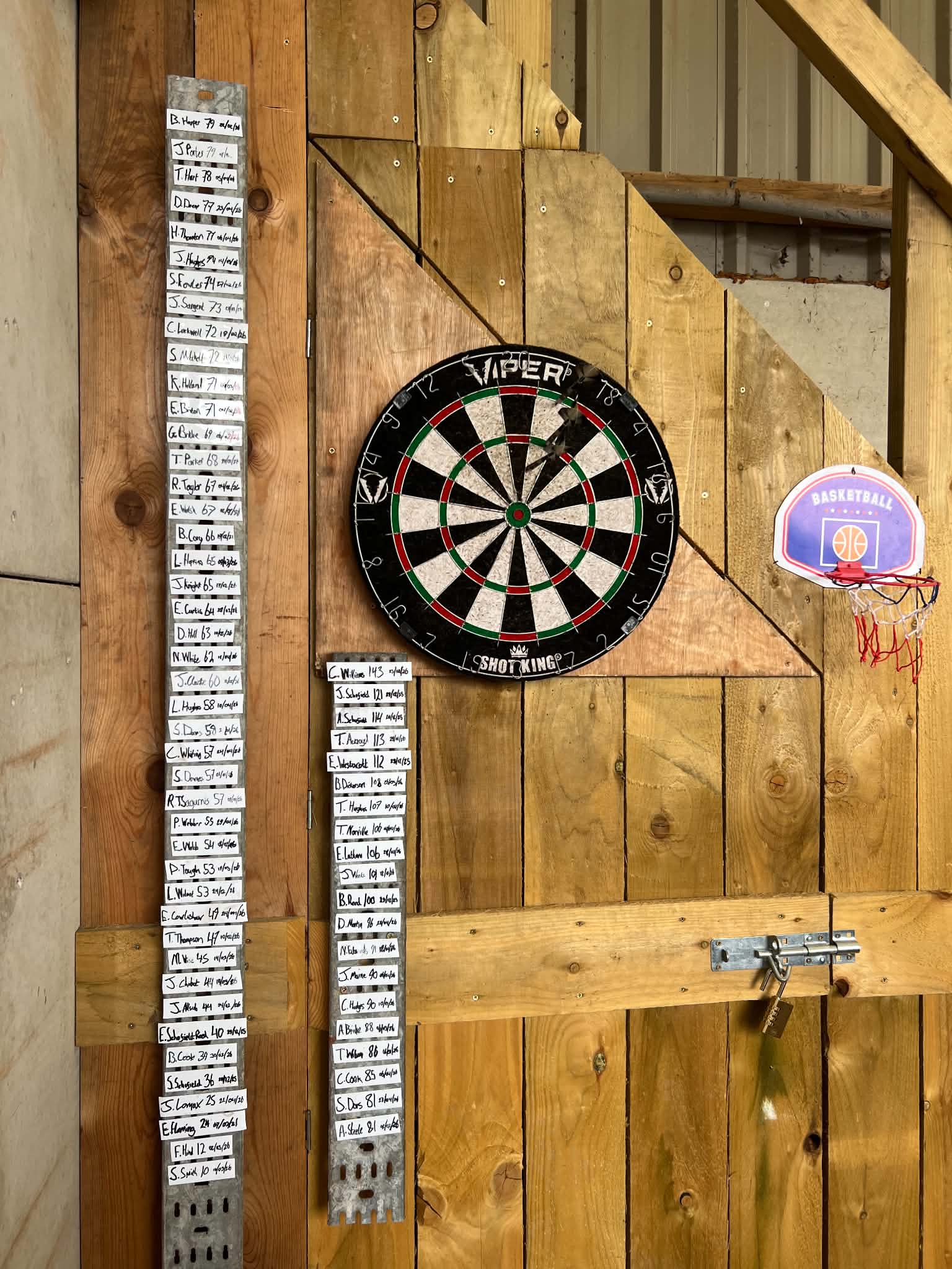 Dartboard challenge at Jim's Motor Clinic